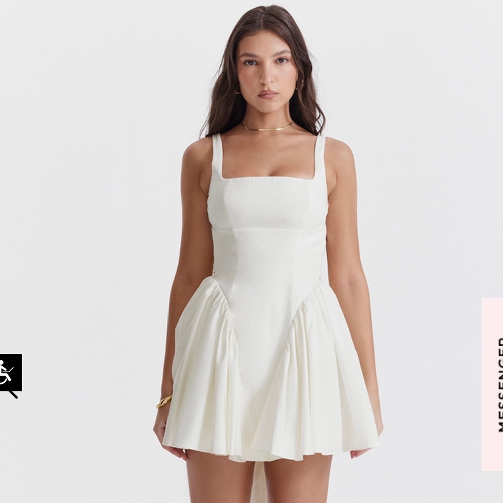 House of CB - Florianne Ivory Bow Mini Dress